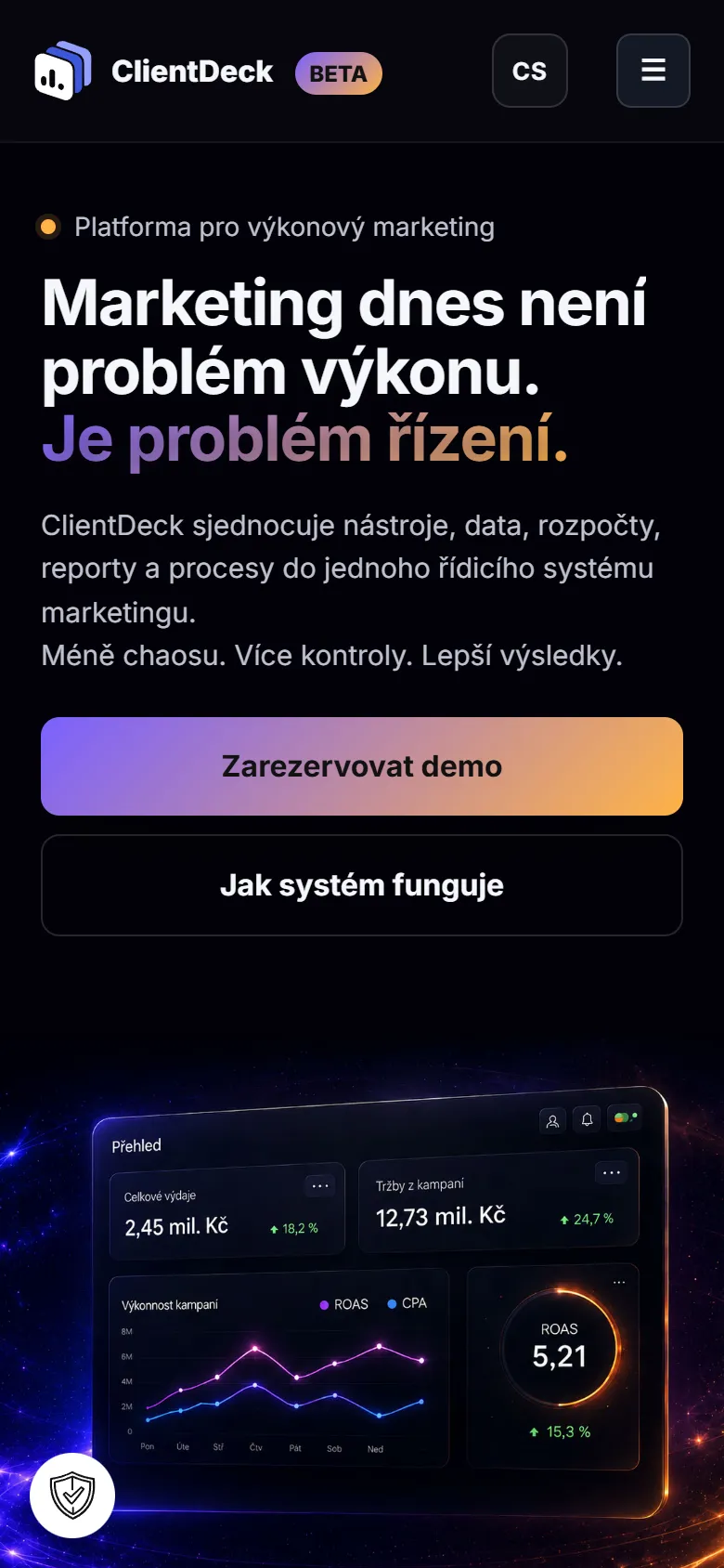 ClientDeck: systém pro řízení kampaní, mobilní verze