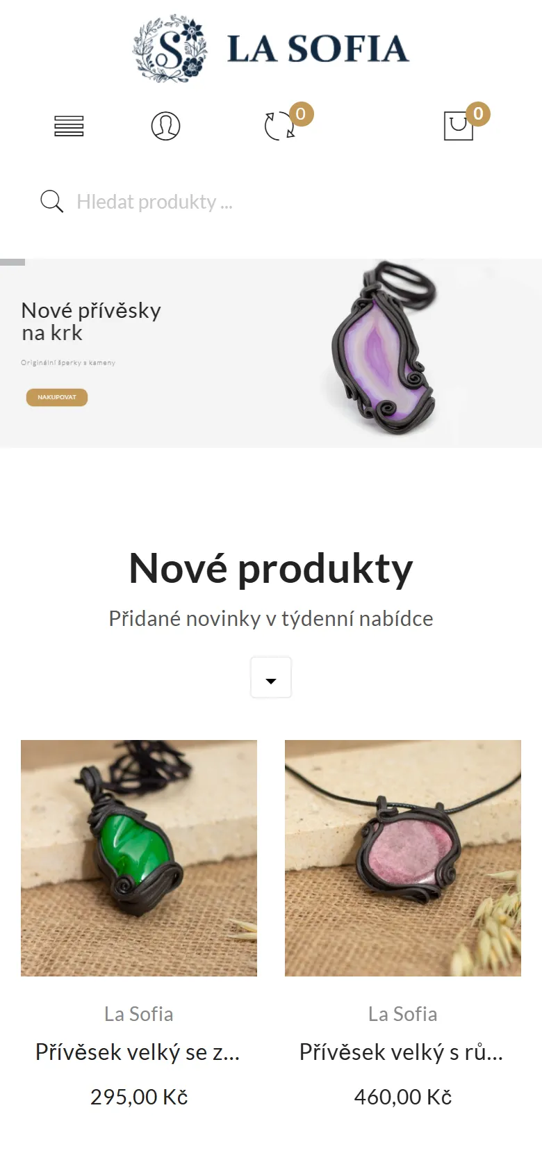 E-shop La Sofia: návrh, příprava a spuštění, mobilní verze